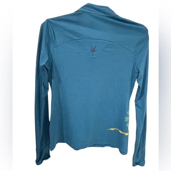 Ibex Blue Merino Wool Base layer Quarter Zip Hiking Outdoor Size Small - Picture 3 of 12